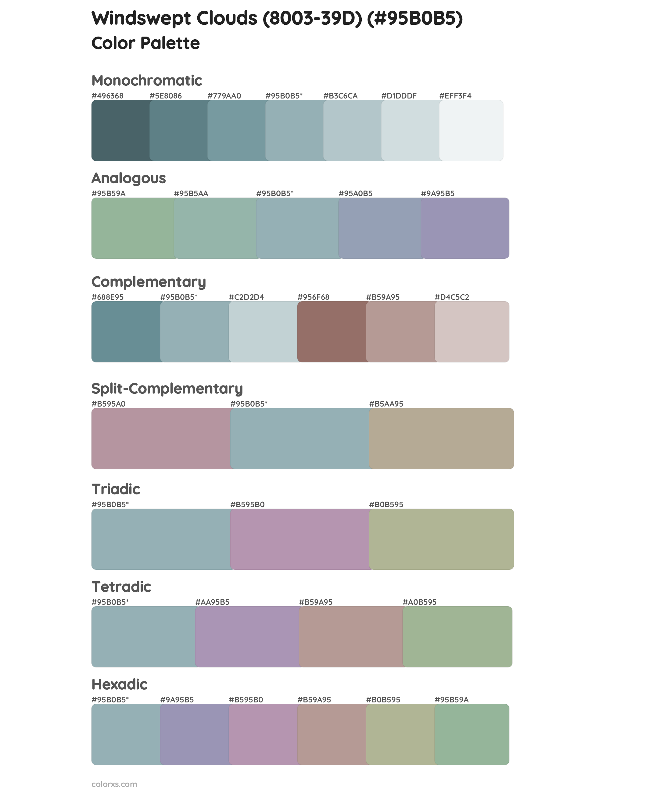 Windswept Clouds (8003-39D) Color Scheme Palettes