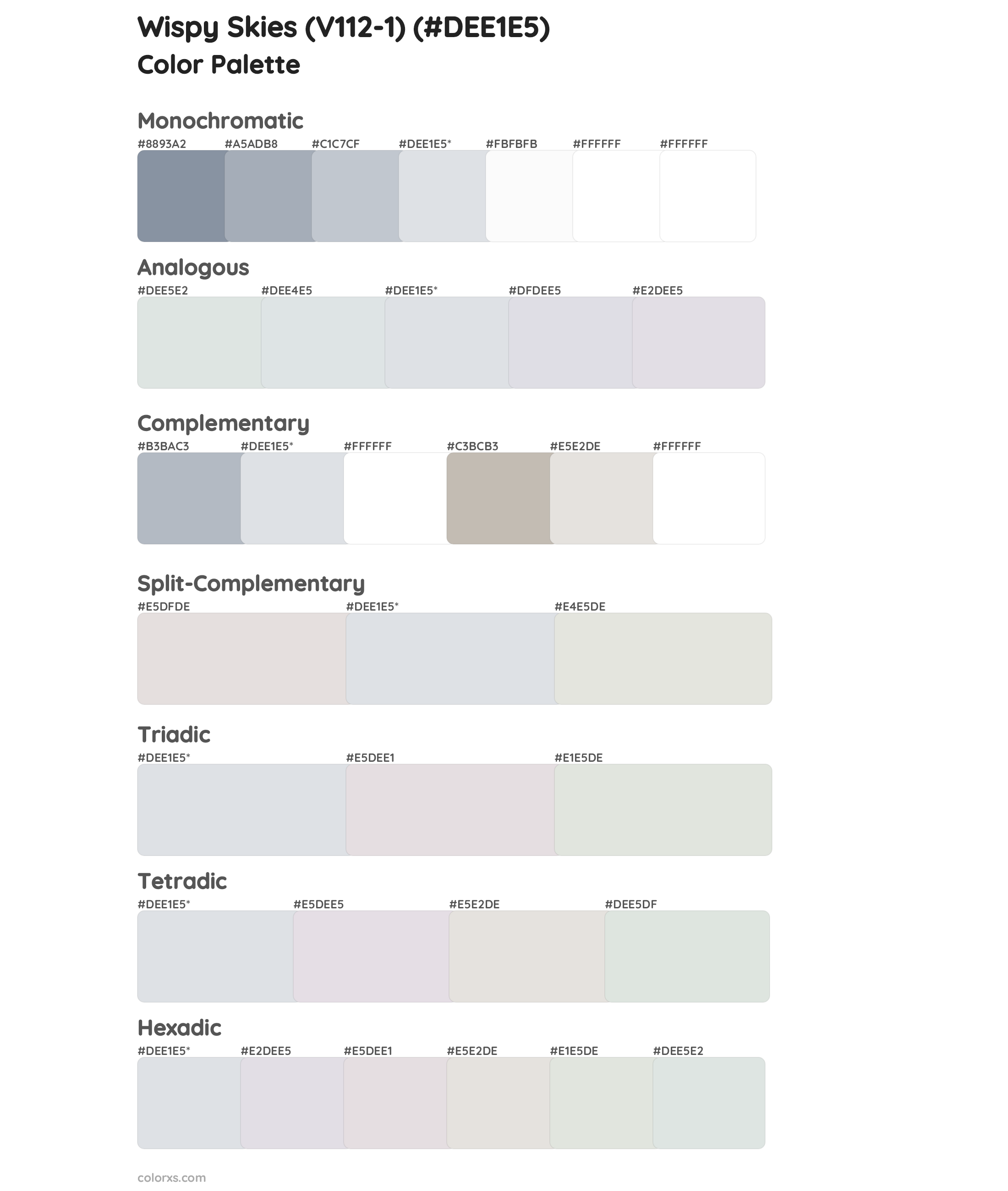 Wispy Skies (V112-1) Color Scheme Palettes