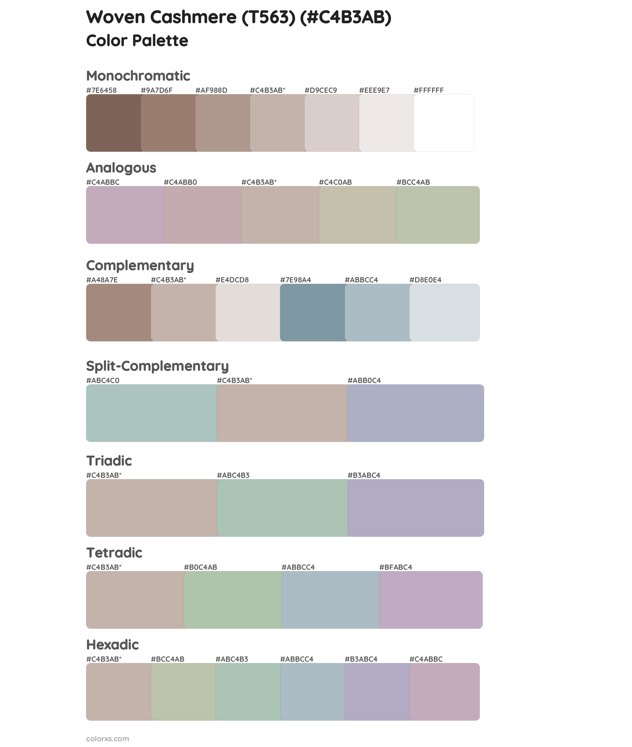 Woven Cashmere (T563) Color Scheme Palettes