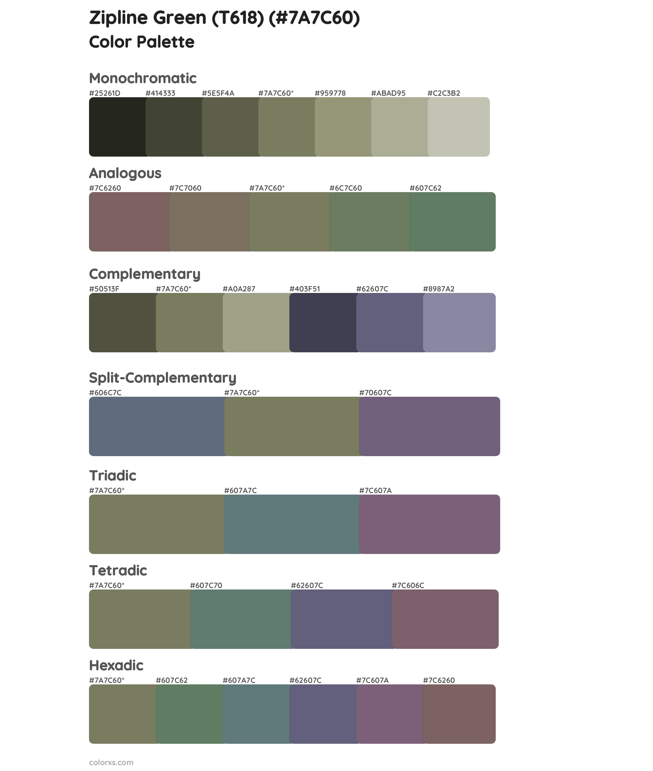 Zipline Green (T618) Color Scheme Palettes