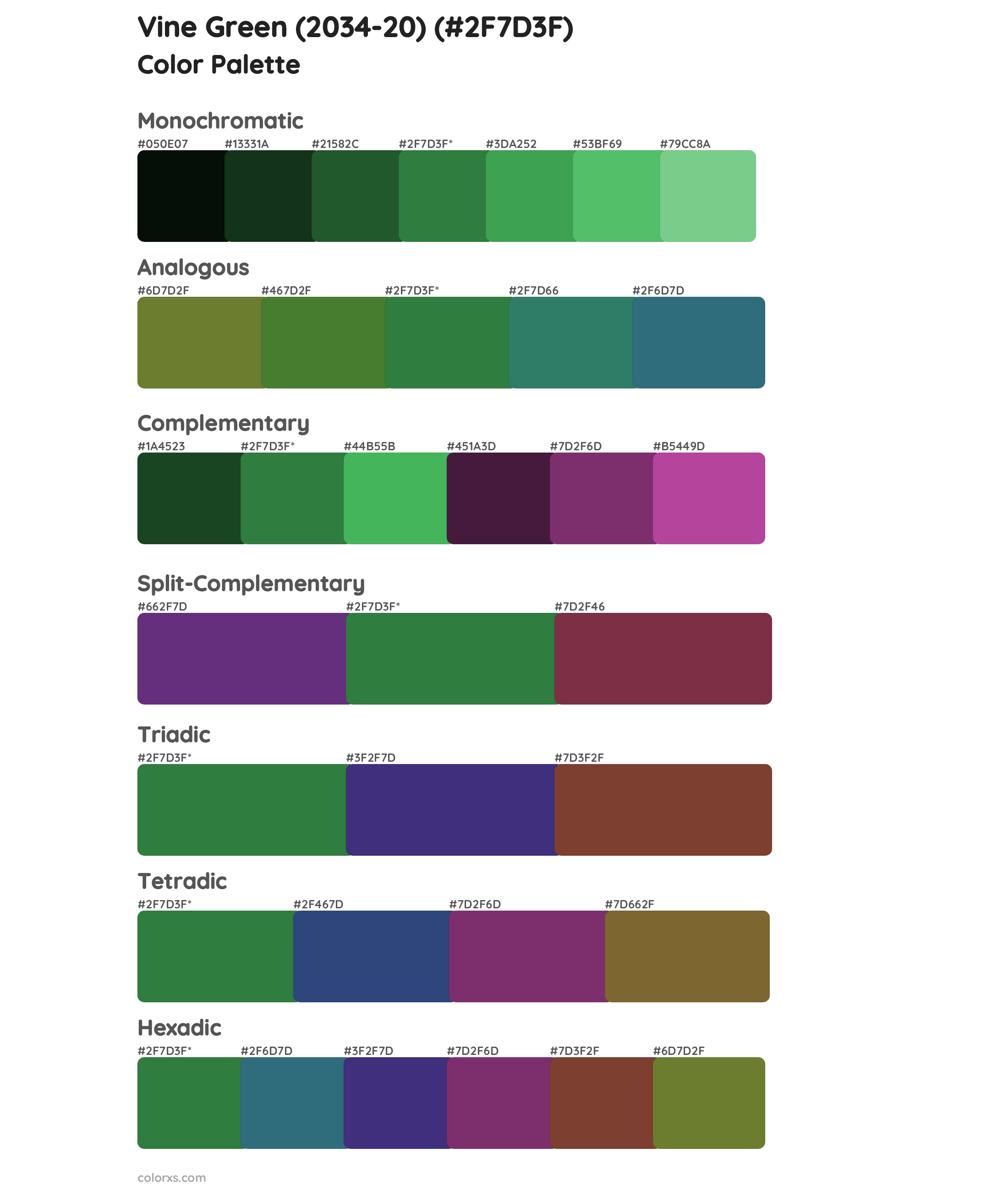 Vine Green (2034-20) Color Scheme Palettes