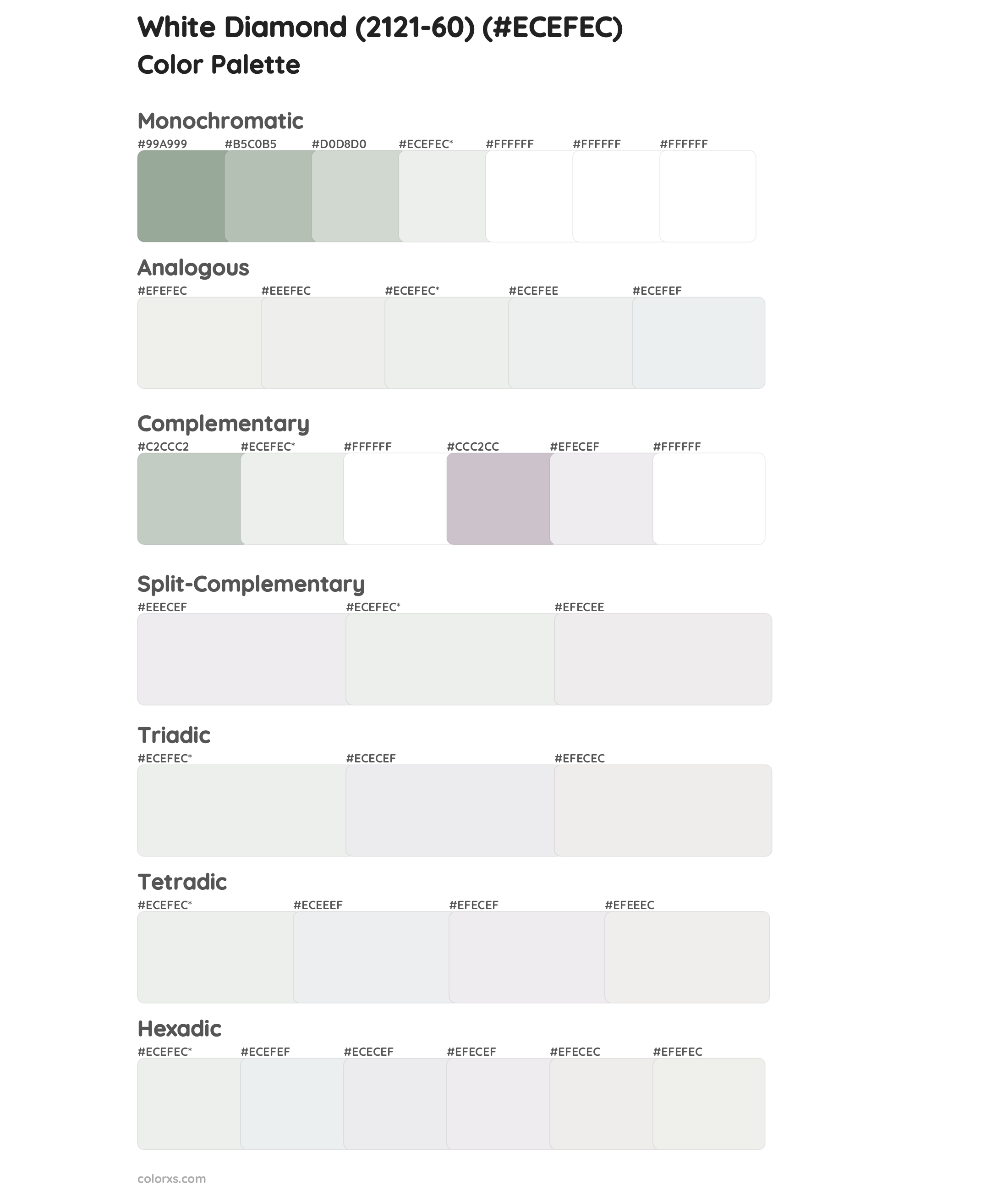 White Diamond (2121-60) Color Scheme Palettes