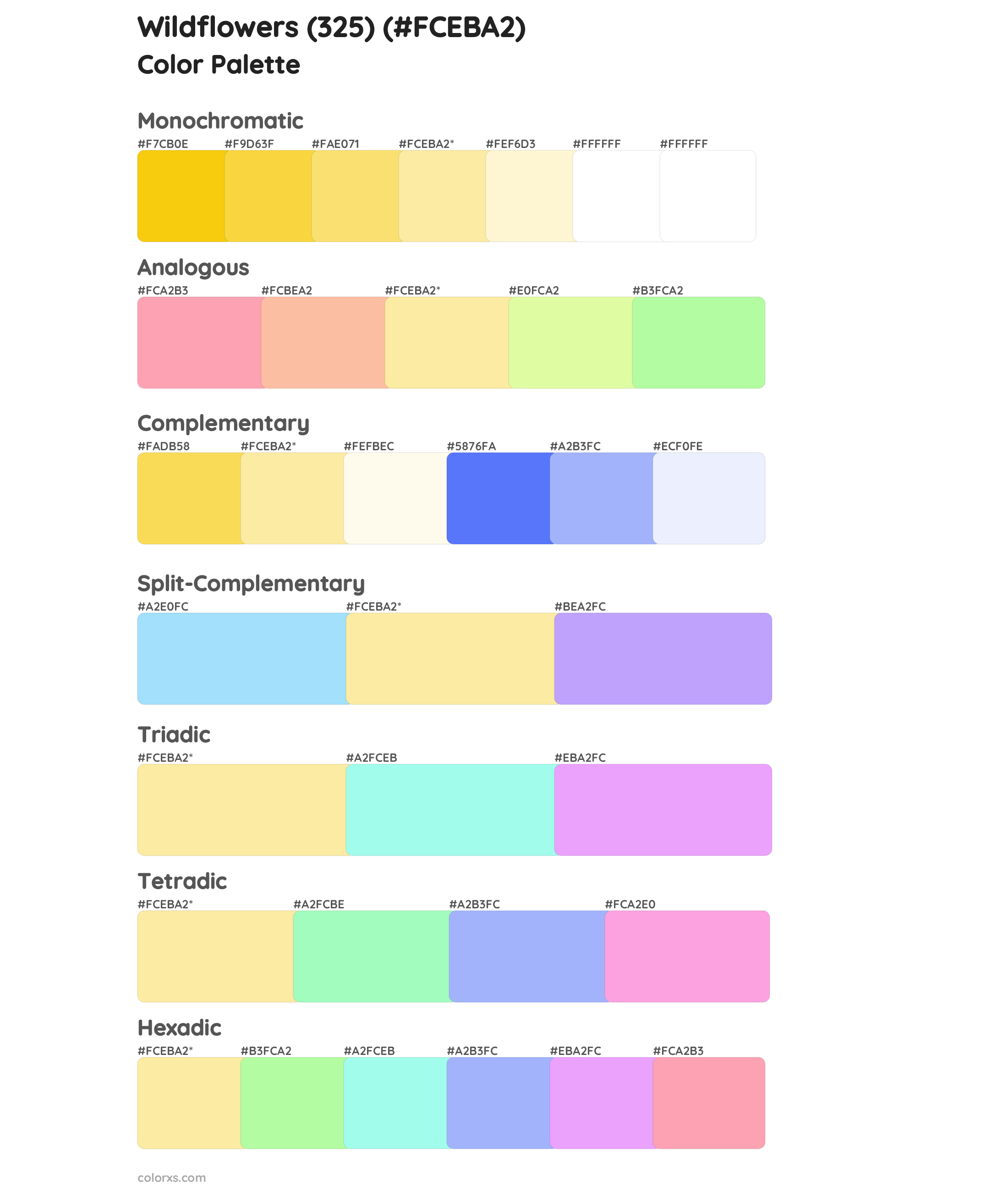 Wildflowers (325) Color Scheme Palettes