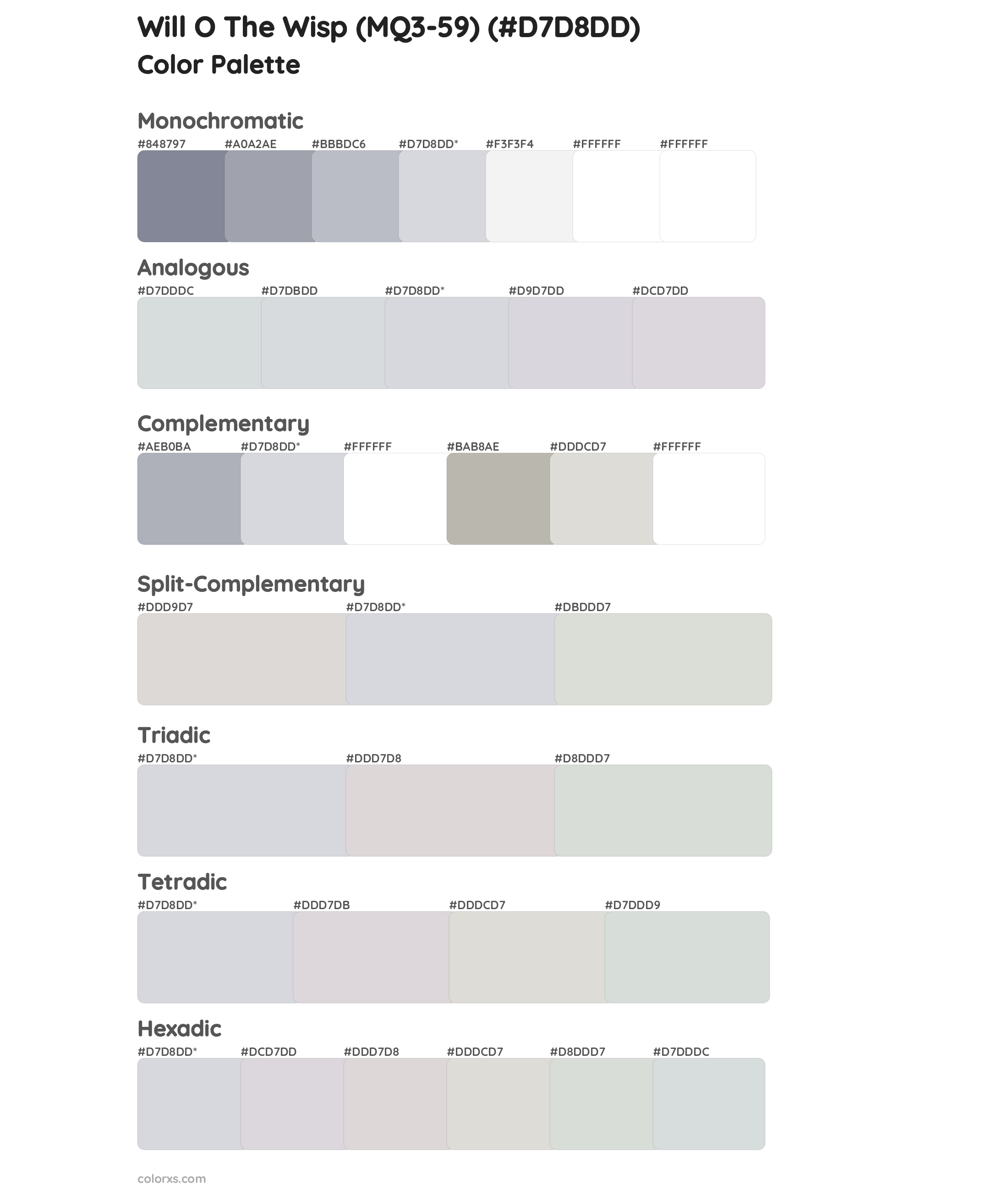 Will O The Wisp (MQ3-59) Color Scheme Palettes