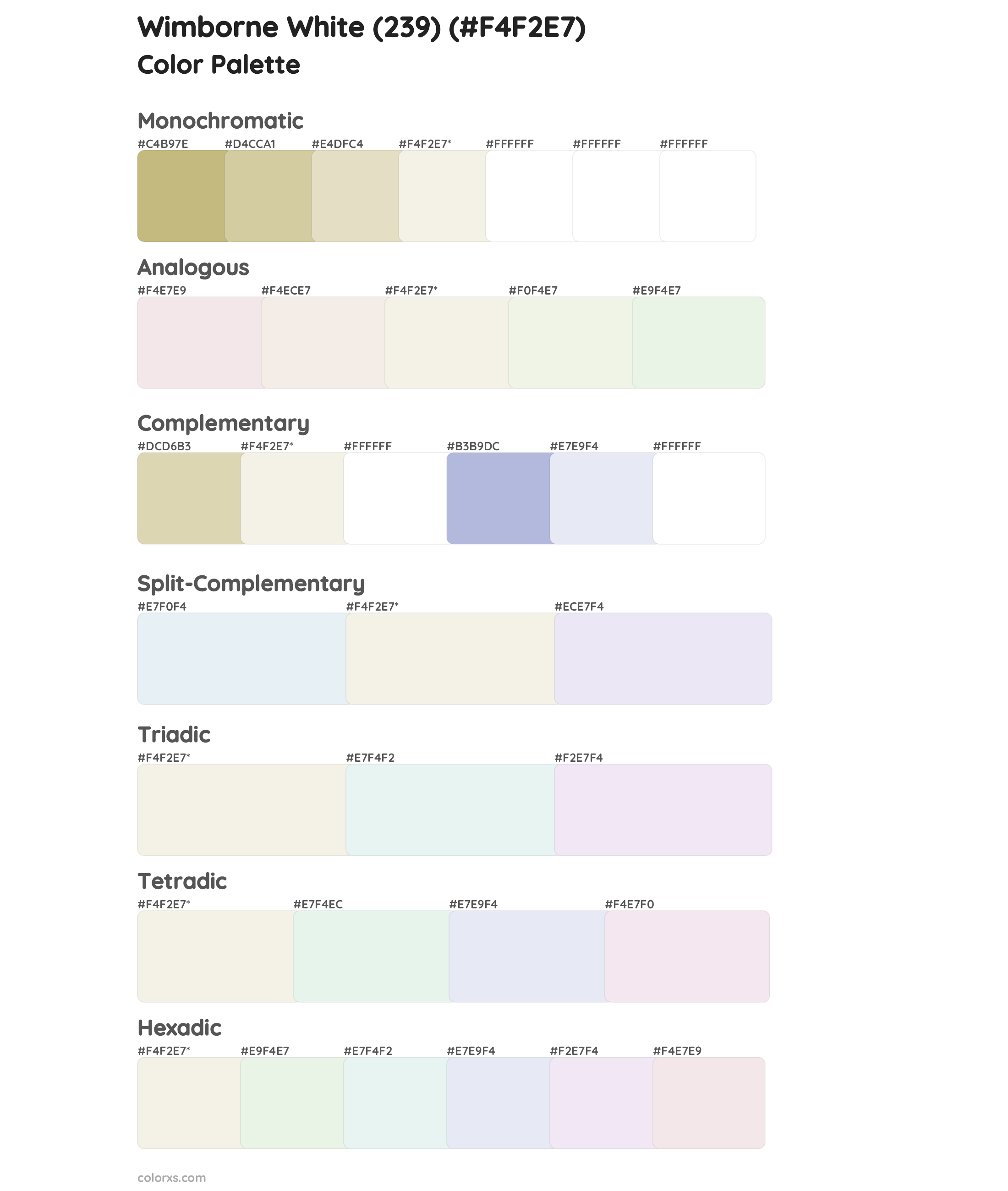 Wimborne White (239) Color Scheme Palettes