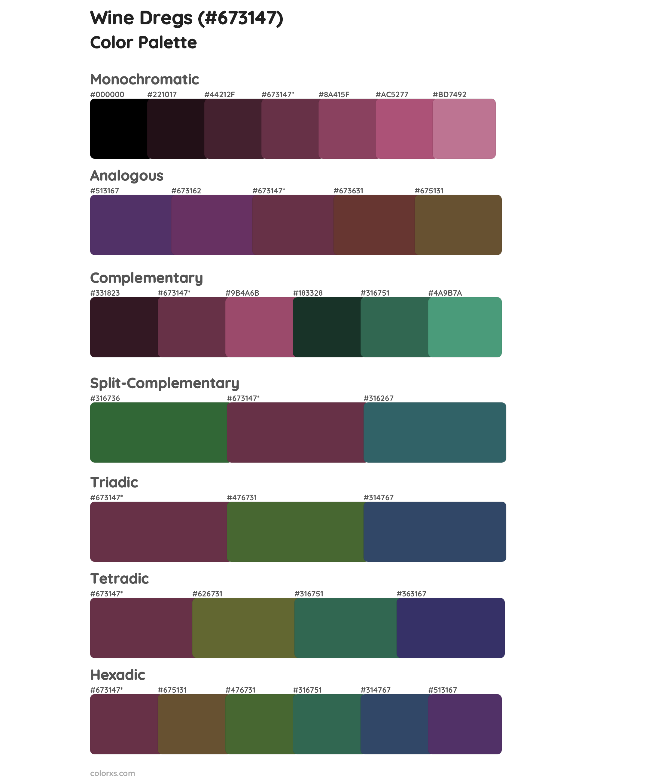 Wine Dregs Color Scheme Palettes