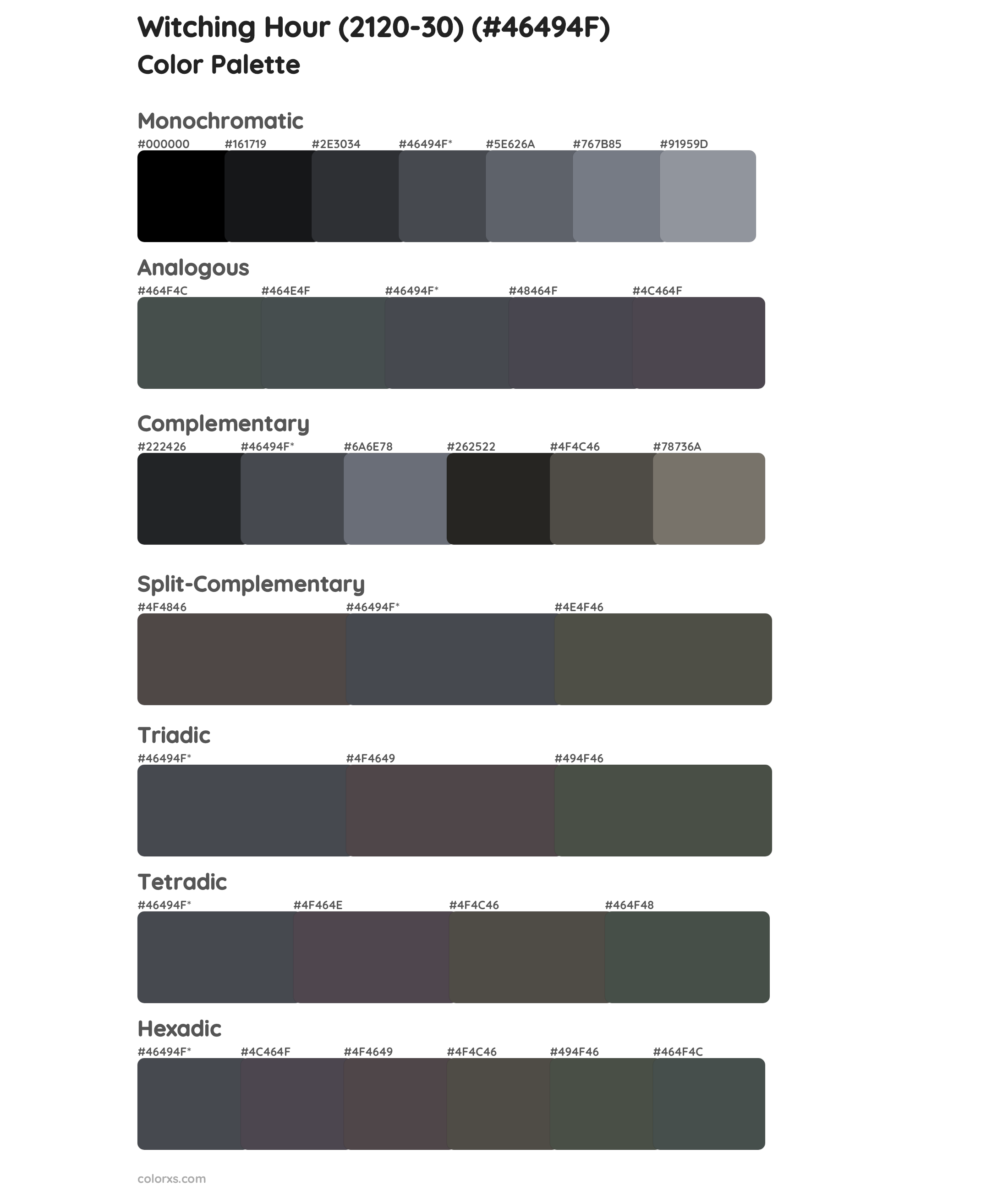 Witching Hour (2120-30) Color Scheme Palettes