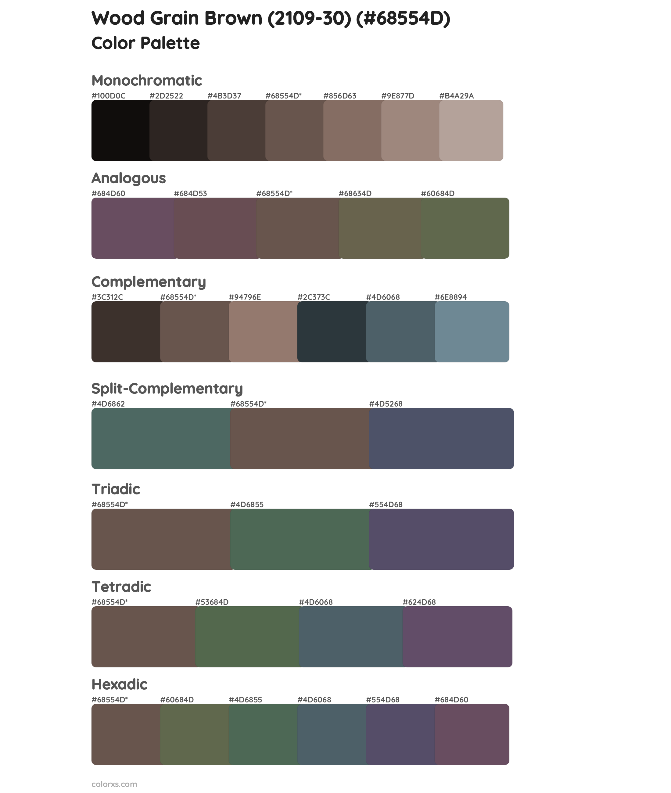 Wood Grain Brown (2109-30) Color Scheme Palettes