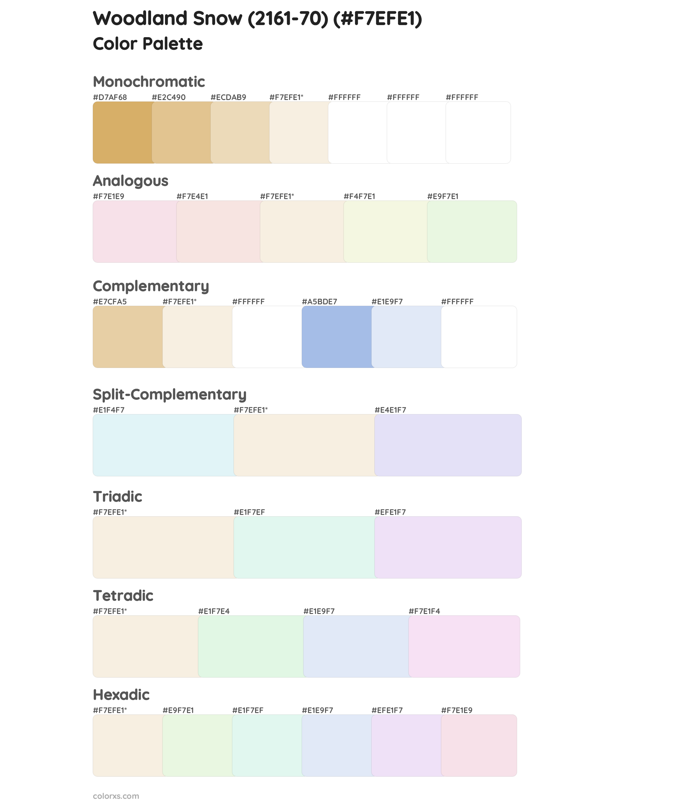 Woodland Snow (2161-70) Color Scheme Palettes