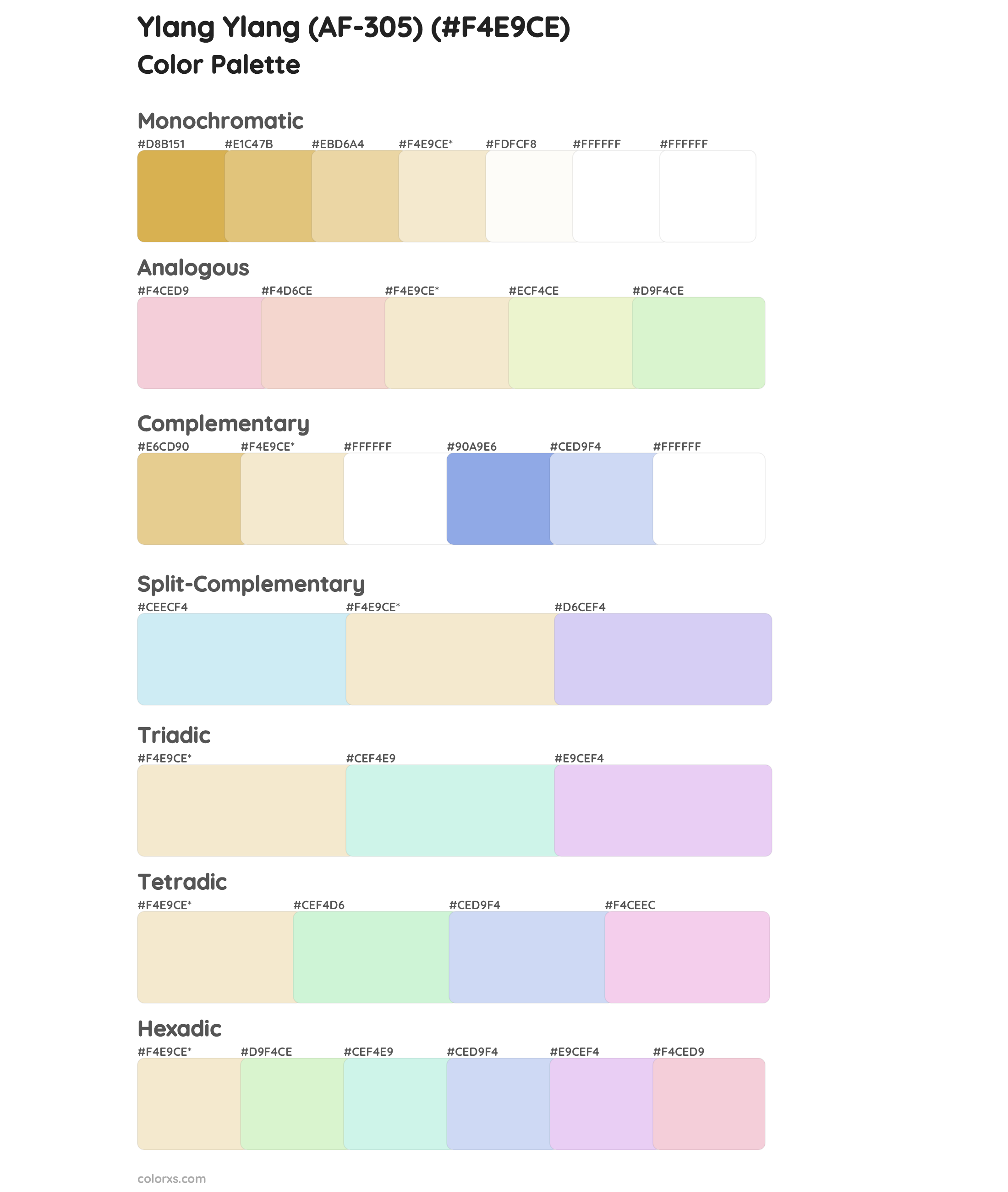 Ylang Ylang (AF-305) Color Scheme Palettes