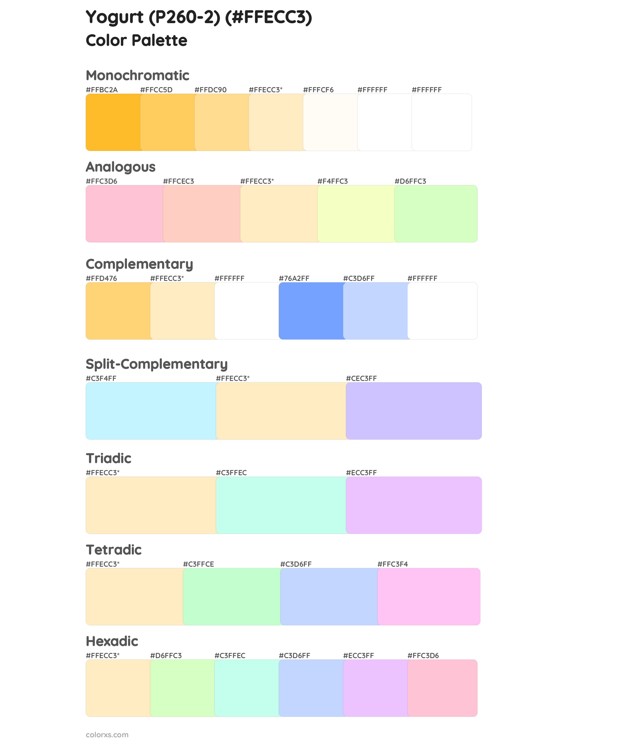 Yogurt (P260-2) Color Scheme Palettes