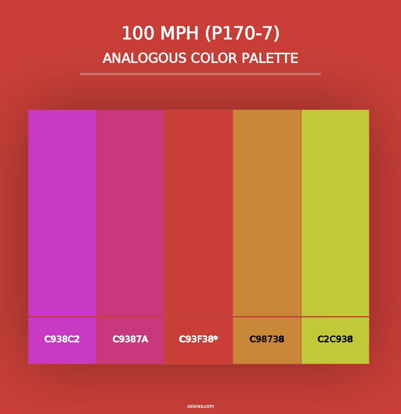 100 Mph (P170-7) - Analogous Color Palette