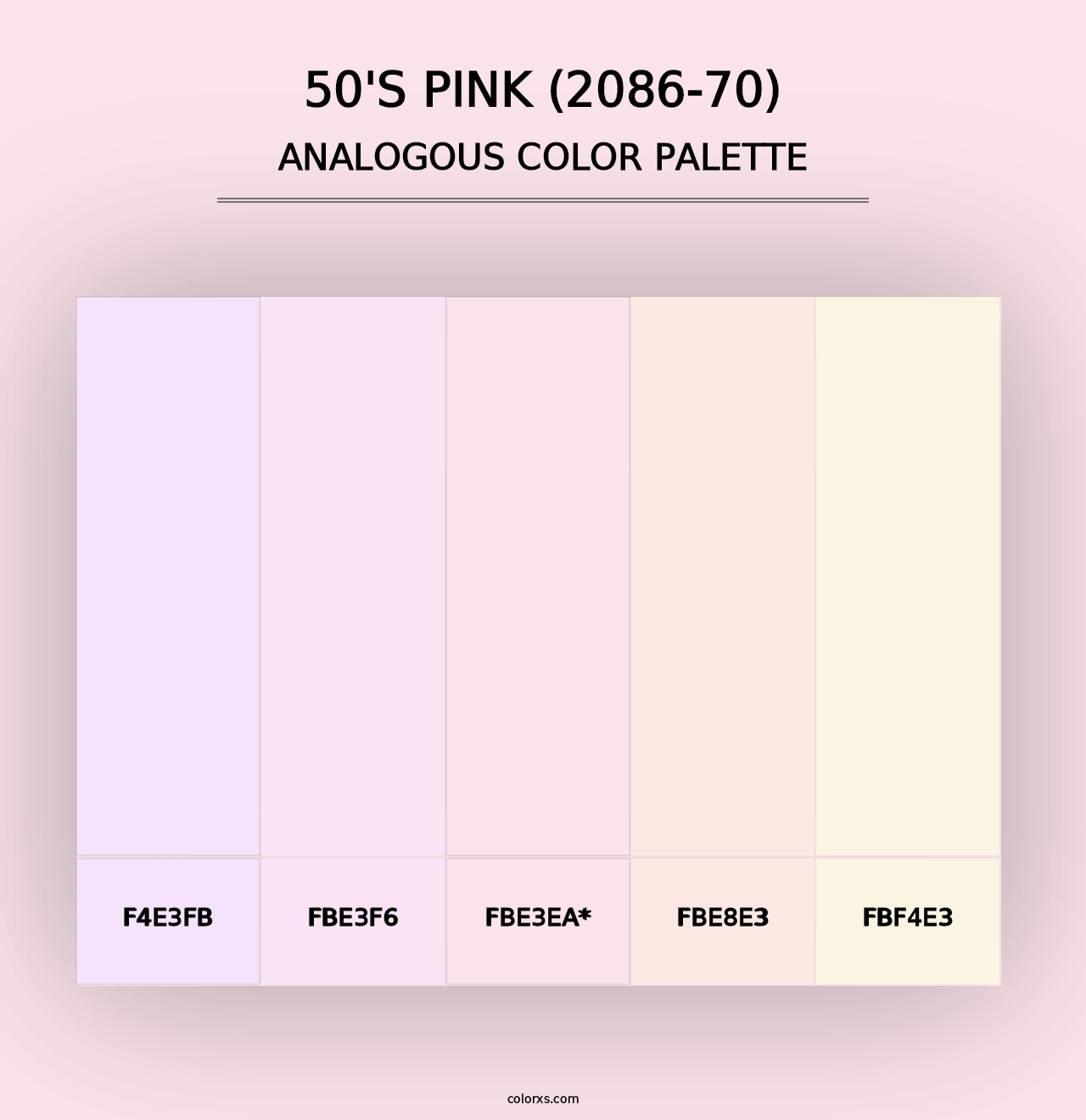 50's Pink (2086-70) - Analogous Color Palette