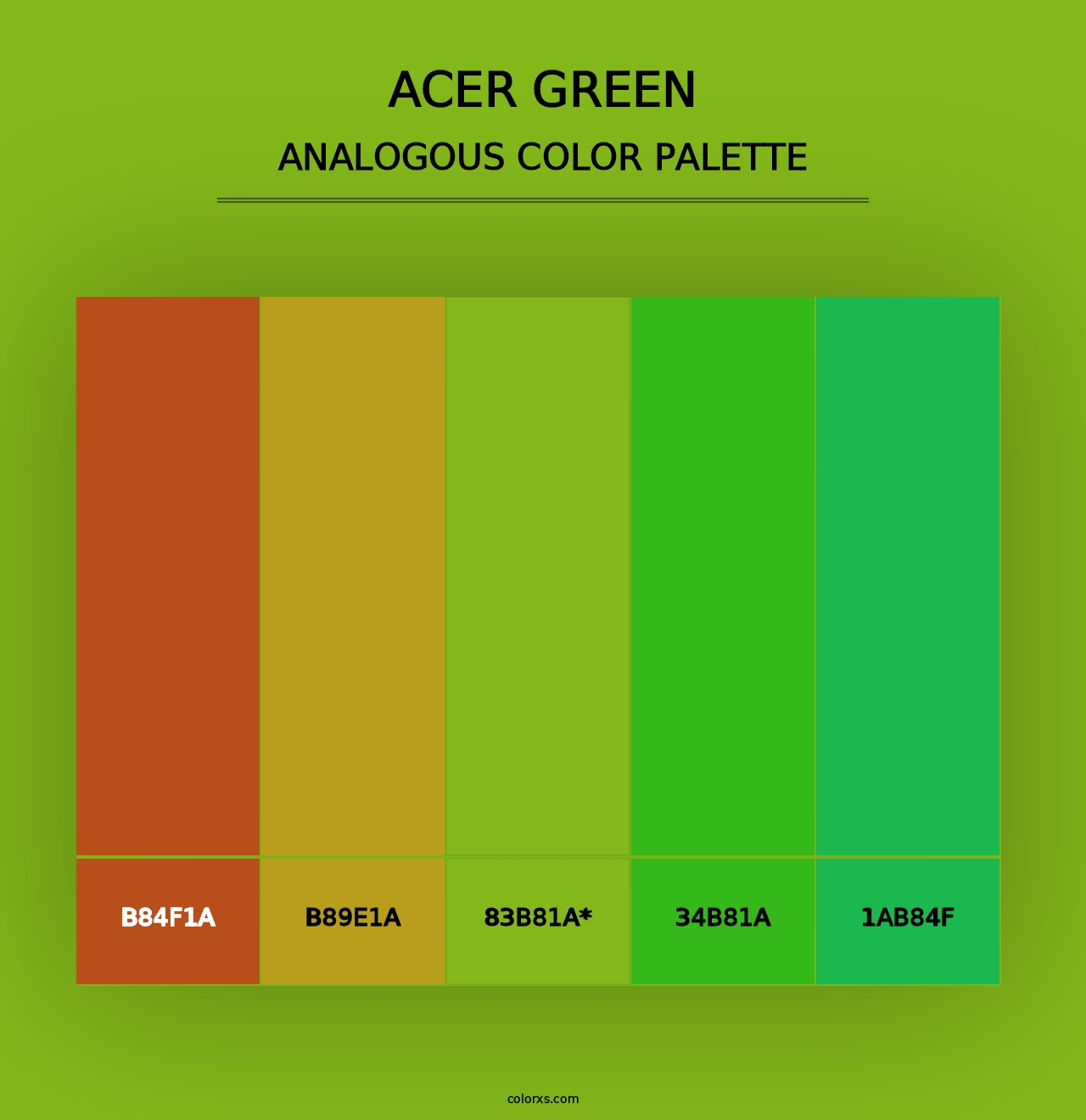 Acer Green - Analogous Color Palette