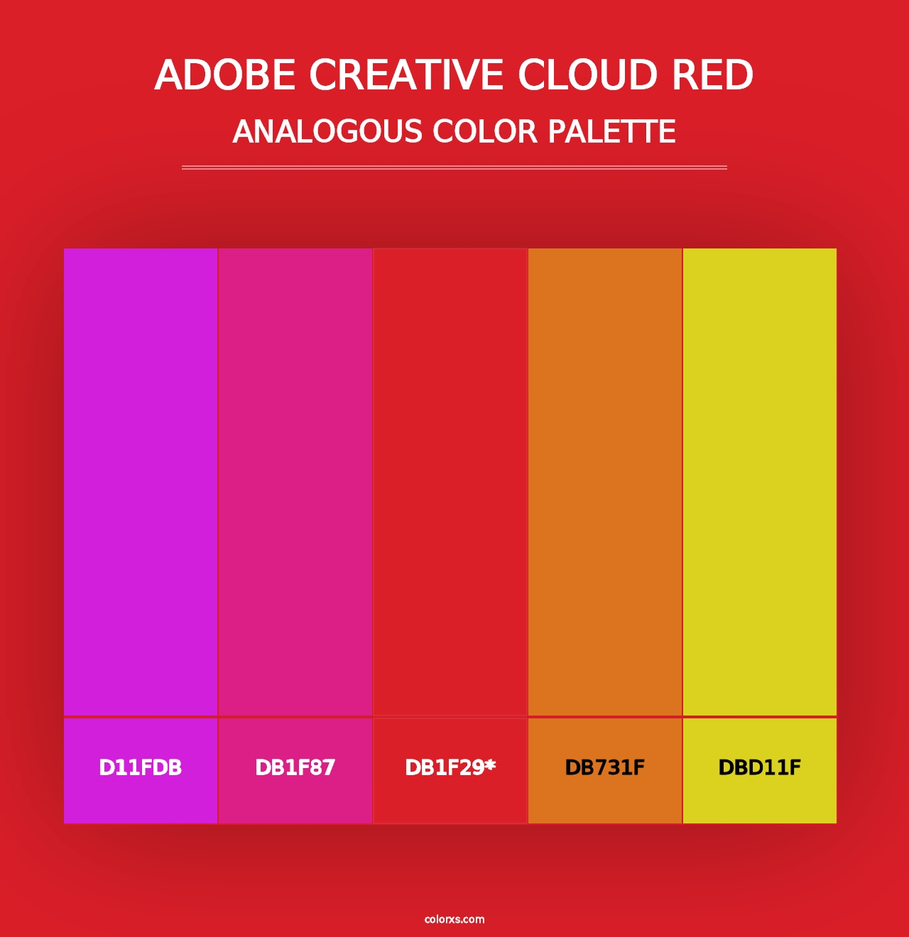 Adobe Creative Cloud Red - Analogous Color Palette