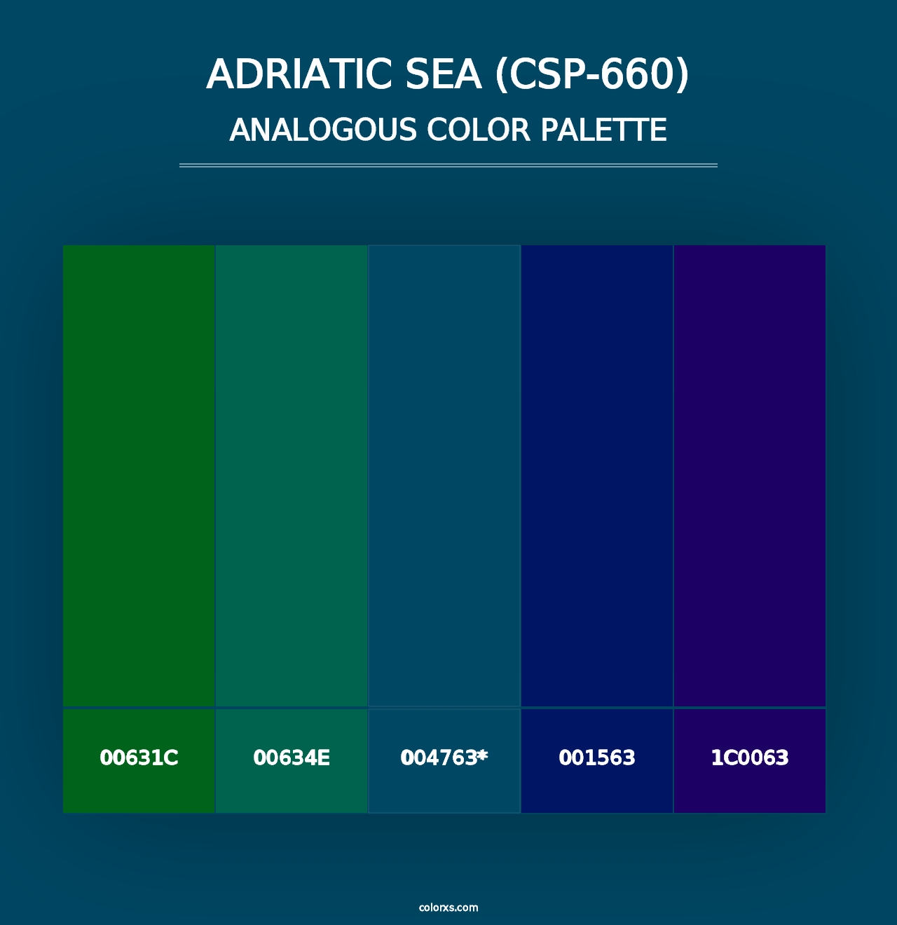 Adriatic Sea (CSP-660) - Analogous Color Palette