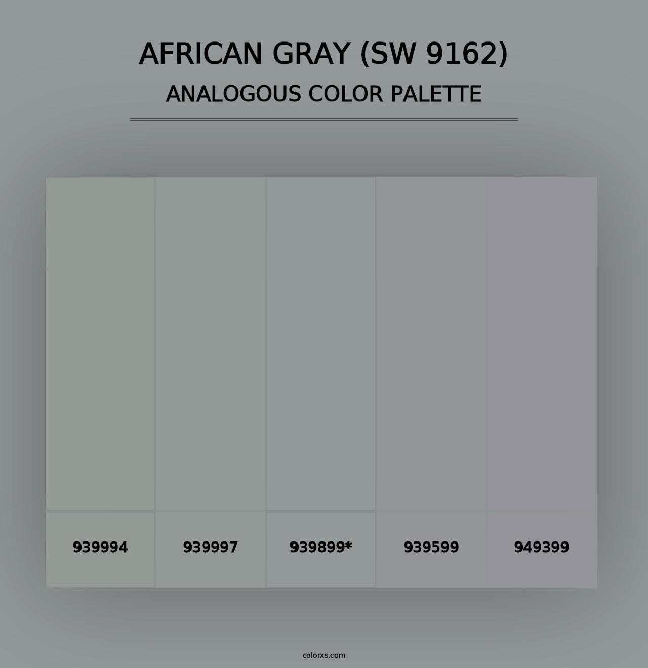 African Gray (SW 9162) - Analogous Color Palette