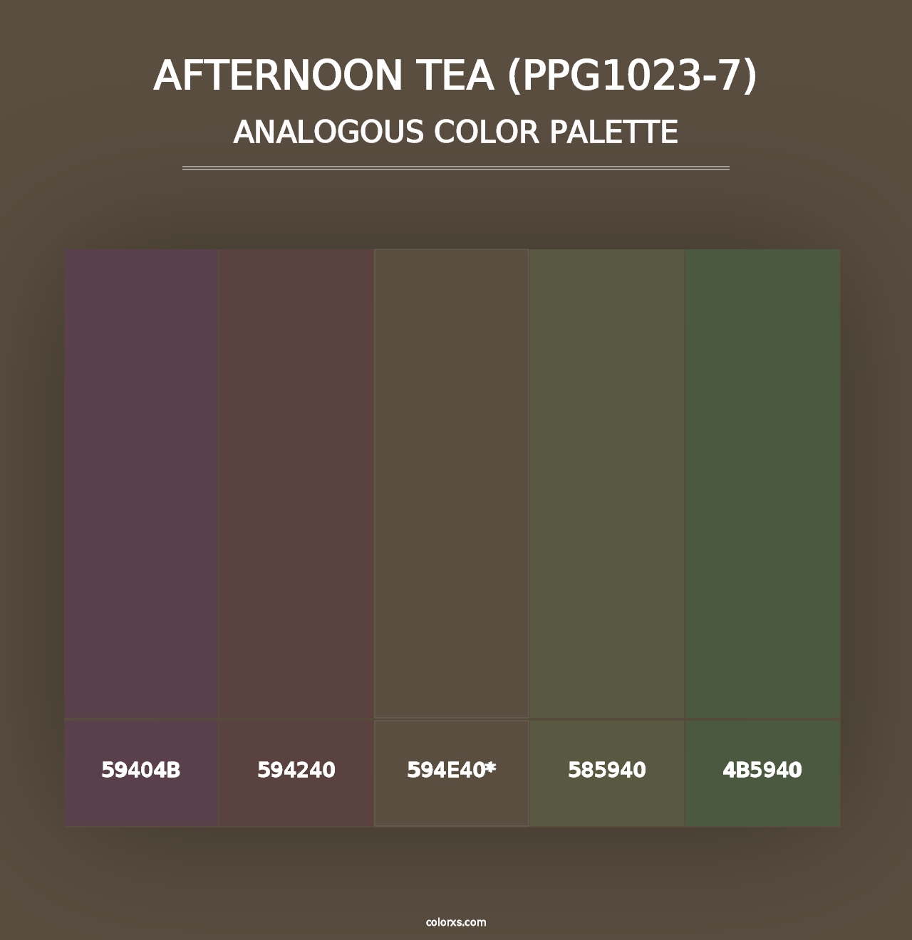 Afternoon Tea (PPG1023-7) - Analogous Color Palette