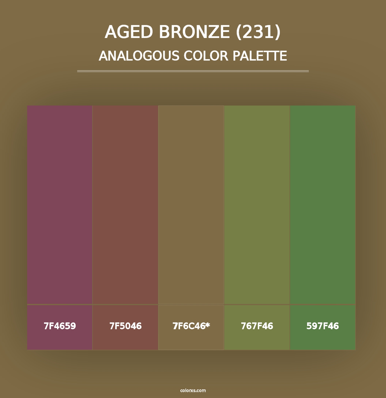 Aged Bronze (231) - Analogous Color Palette