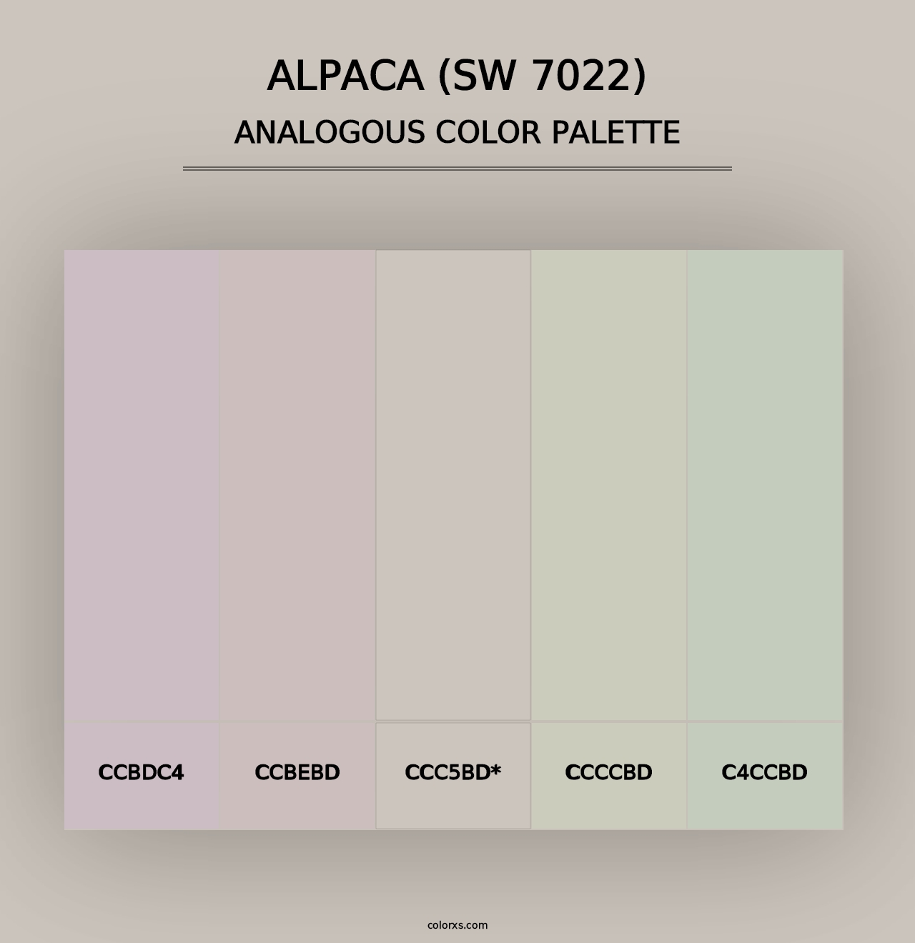 Alpaca (SW 7022) - Analogous Color Palette