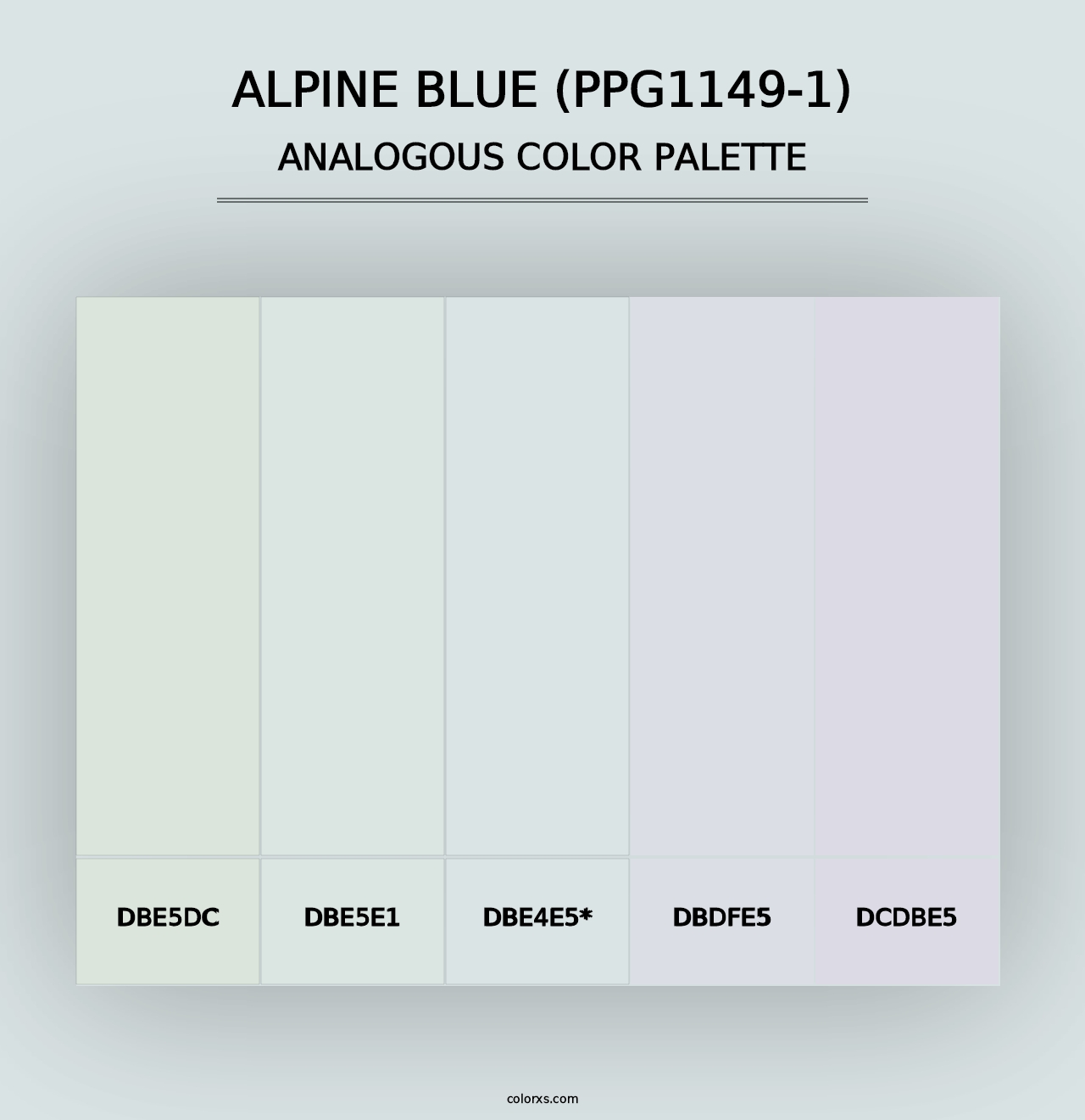 Alpine Blue (PPG1149-1) - Analogous Color Palette