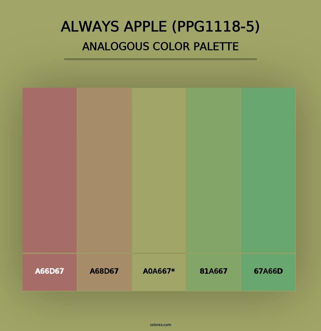 Always Apple (PPG1118-5) - Analogous Color Palette