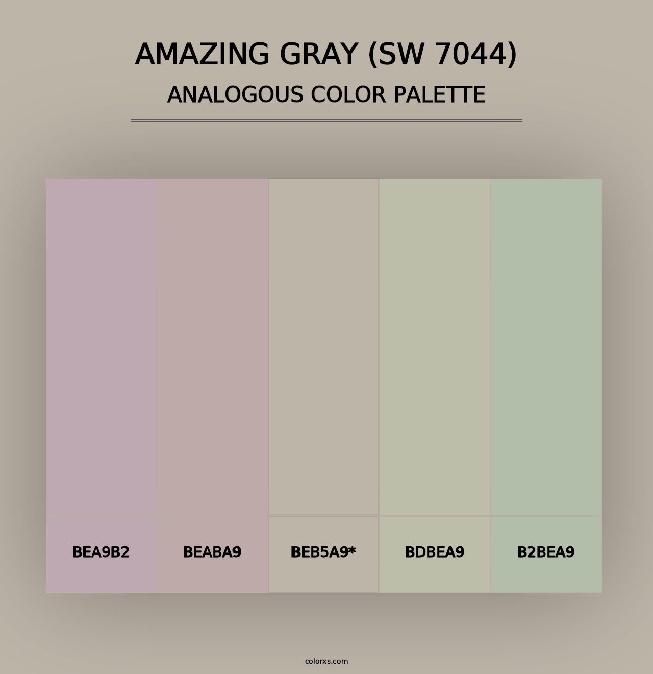 Amazing Gray (SW 7044) - Analogous Color Palette