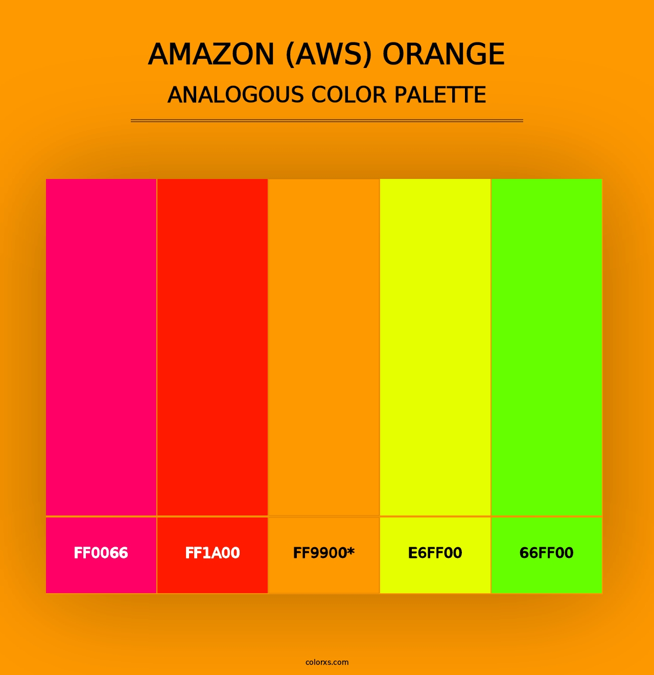 Amazon (AWS) Orange - Analogous Color Palette