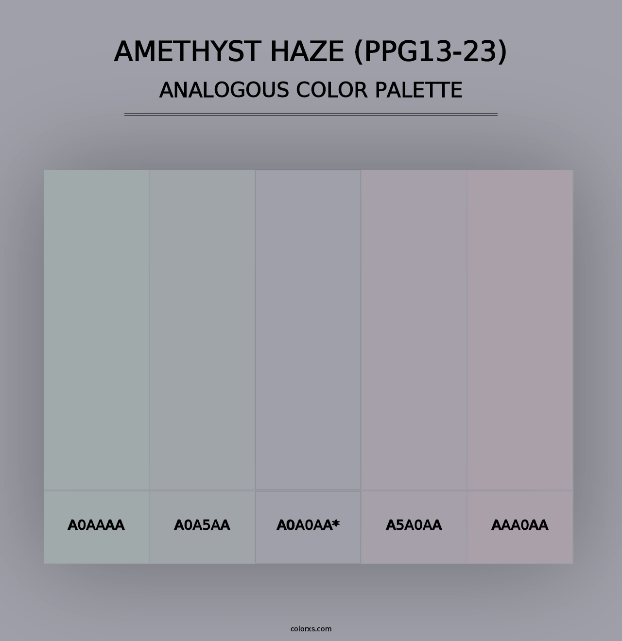 Amethyst Haze (PPG13-23) - Analogous Color Palette