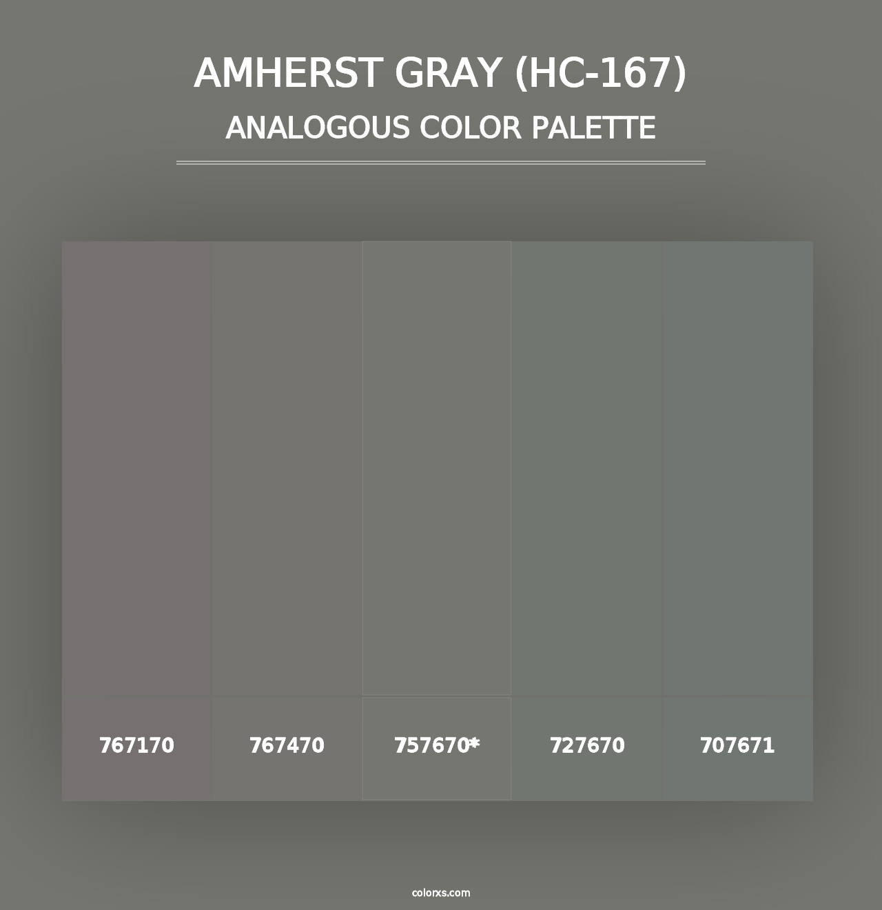 Amherst Gray (HC-167) - Analogous Color Palette