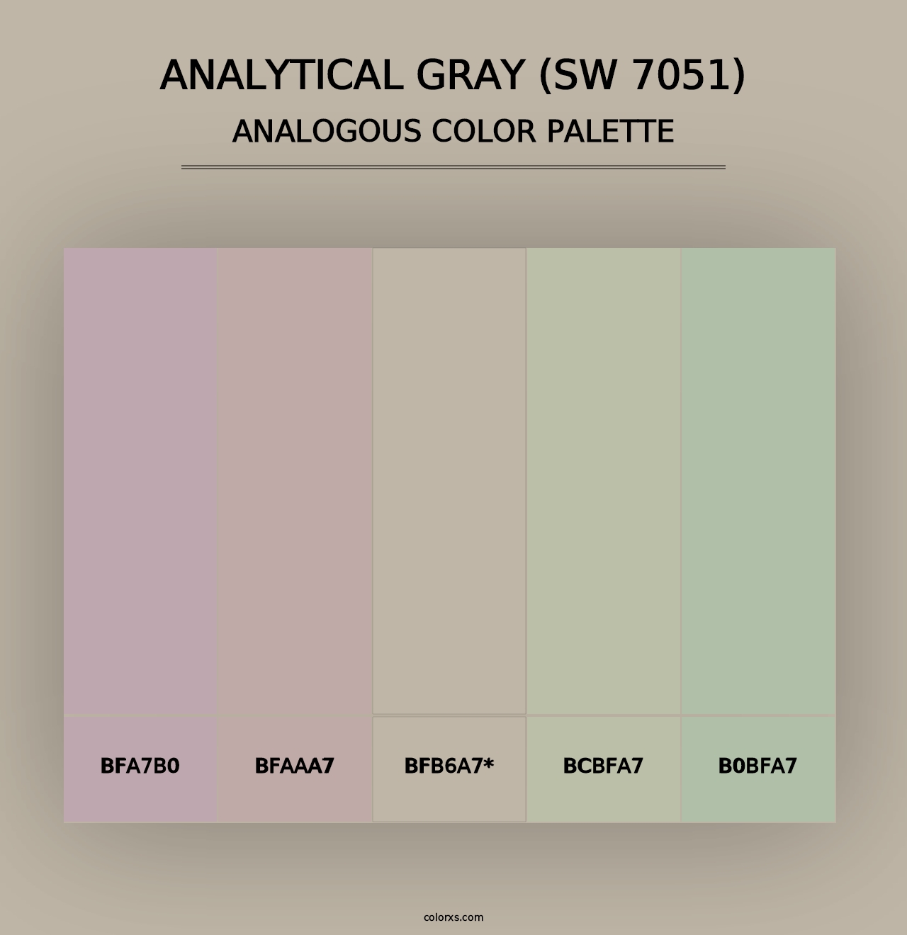 Analytical Gray (SW 7051) - Analogous Color Palette