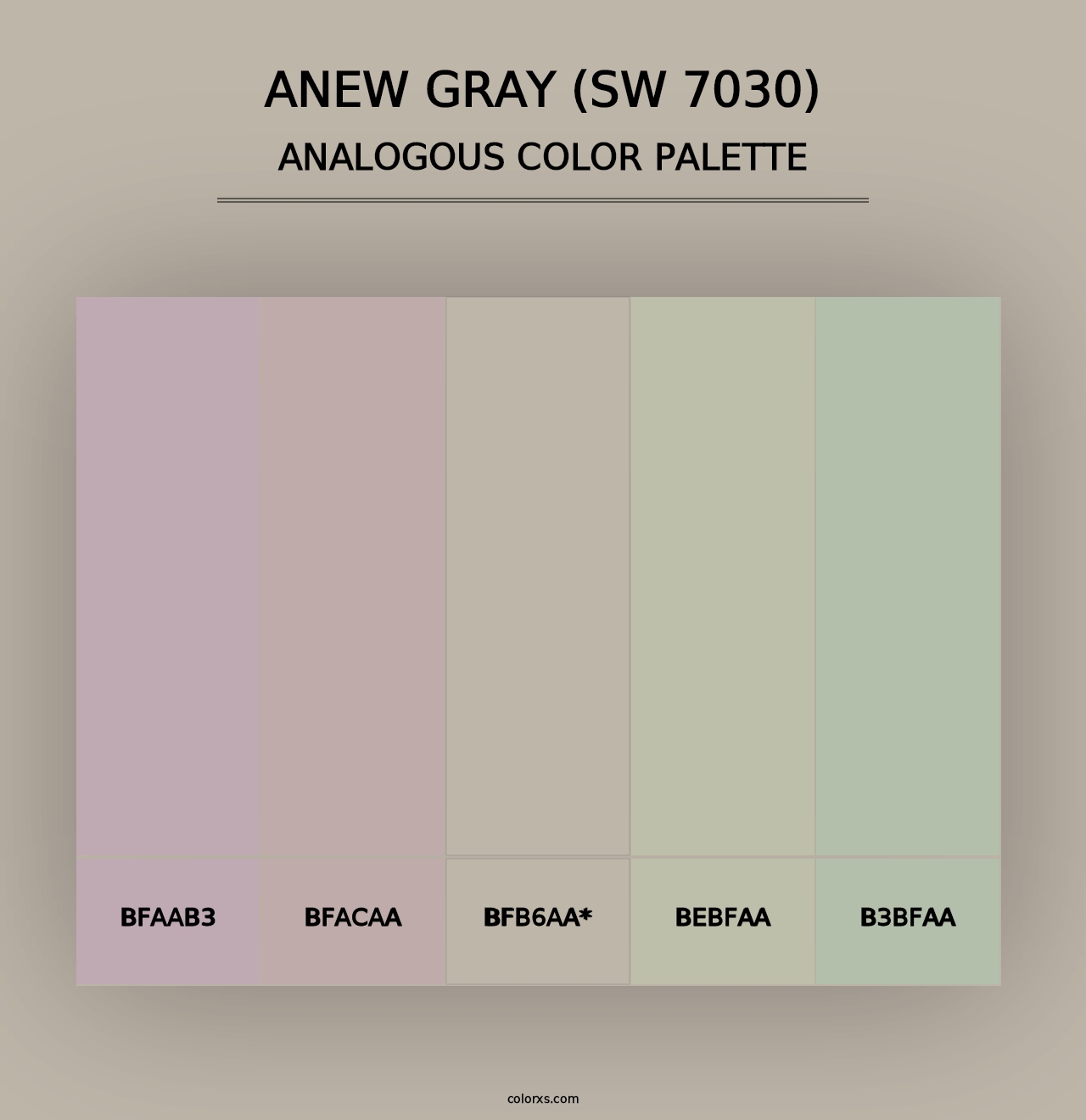 Anew Gray (SW 7030) - Analogous Color Palette