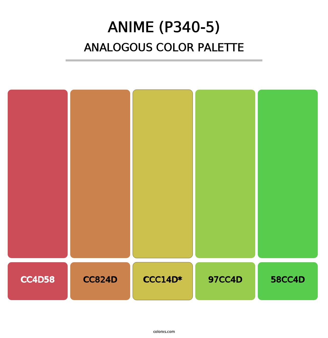 Anime (P340-5) - Analogous Color Palette