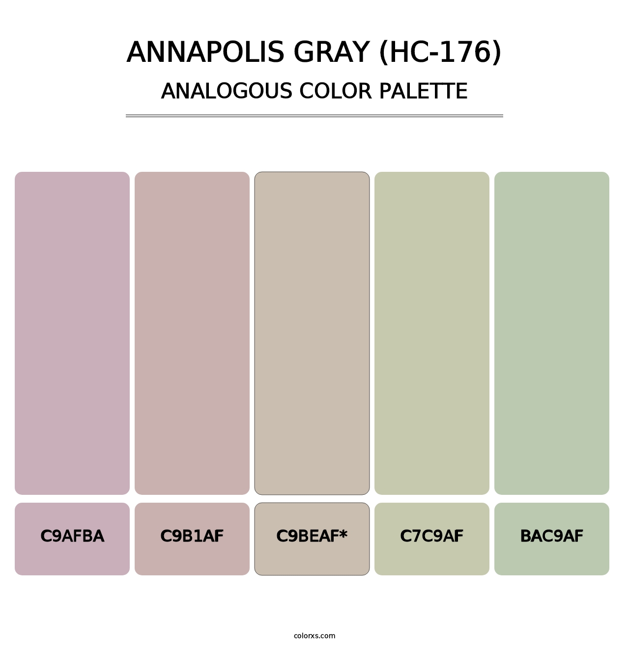 Annapolis Gray (HC-176) - Analogous Color Palette