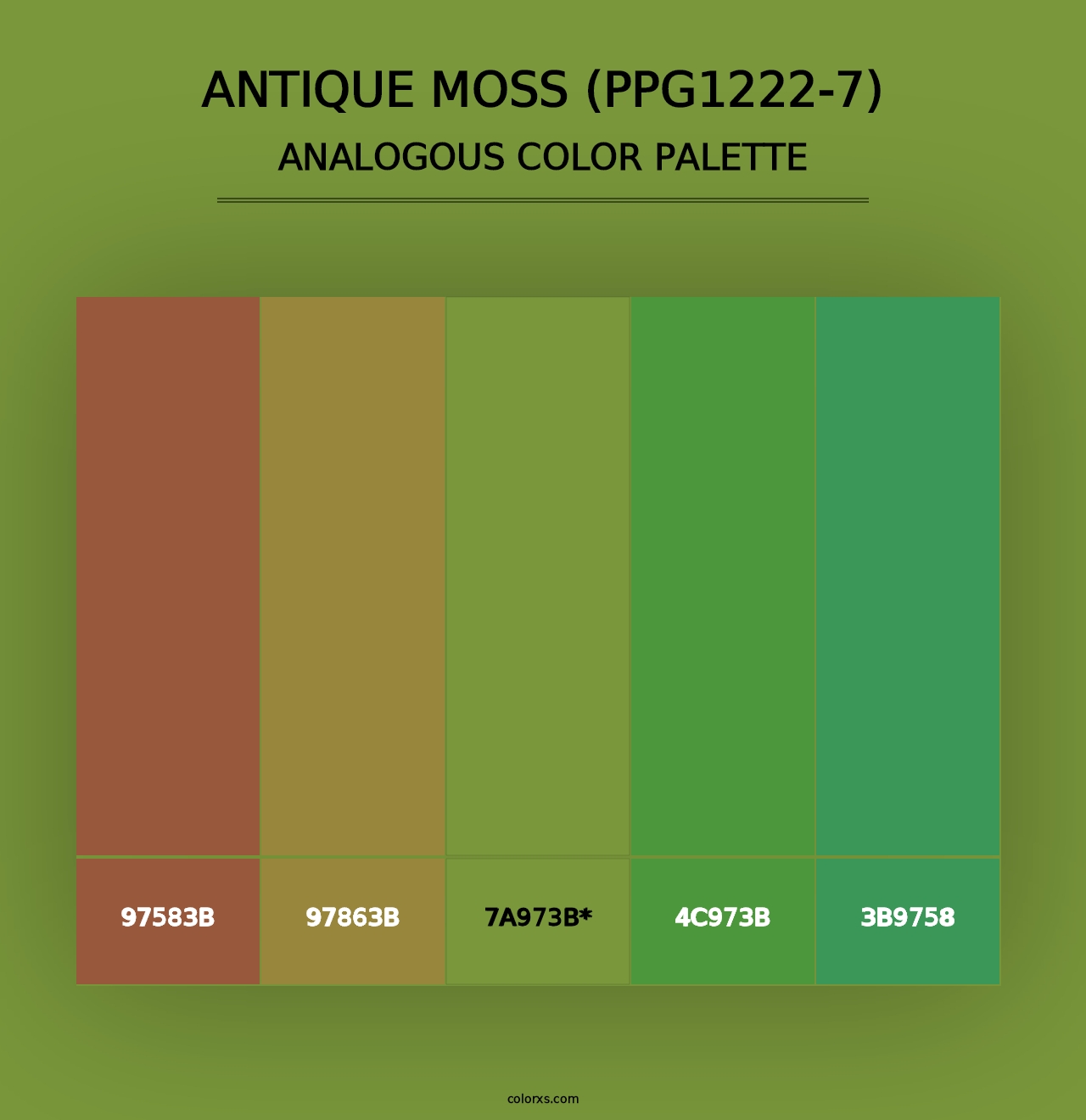 Antique Moss (PPG1222-7) - Analogous Color Palette