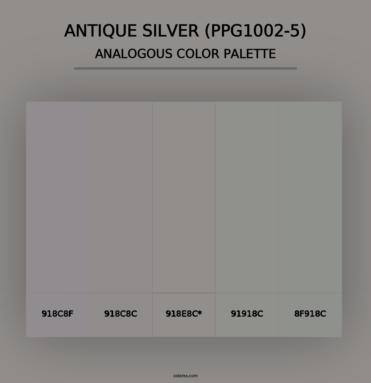 Antique Silver (PPG1002-5) - Analogous Color Palette