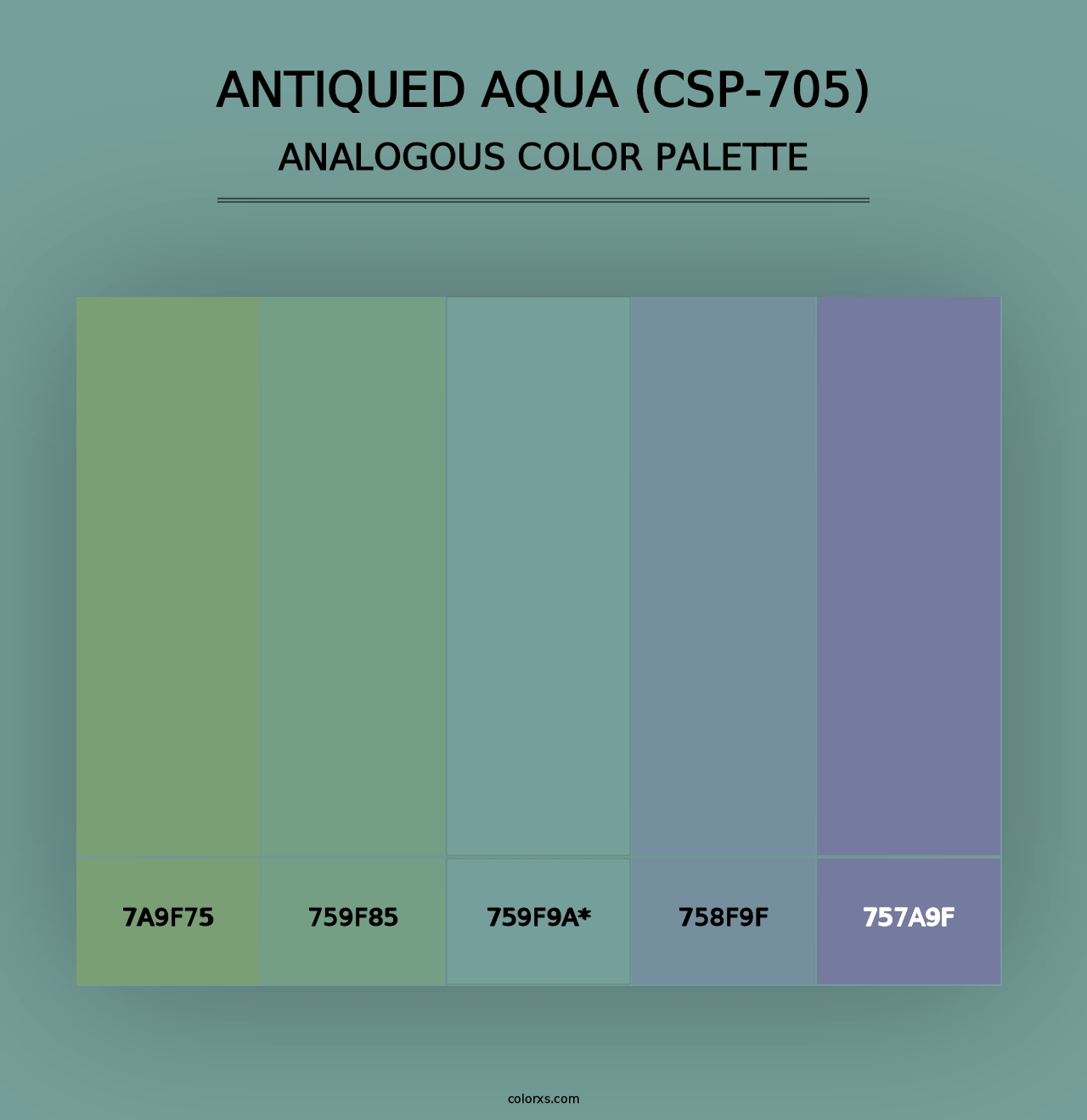 Antiqued Aqua (CSP-705) - Analogous Color Palette