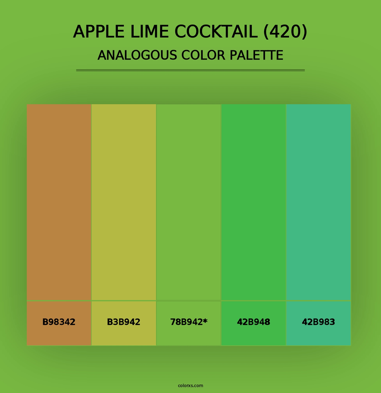 Apple Lime Cocktail (420) - Analogous Color Palette