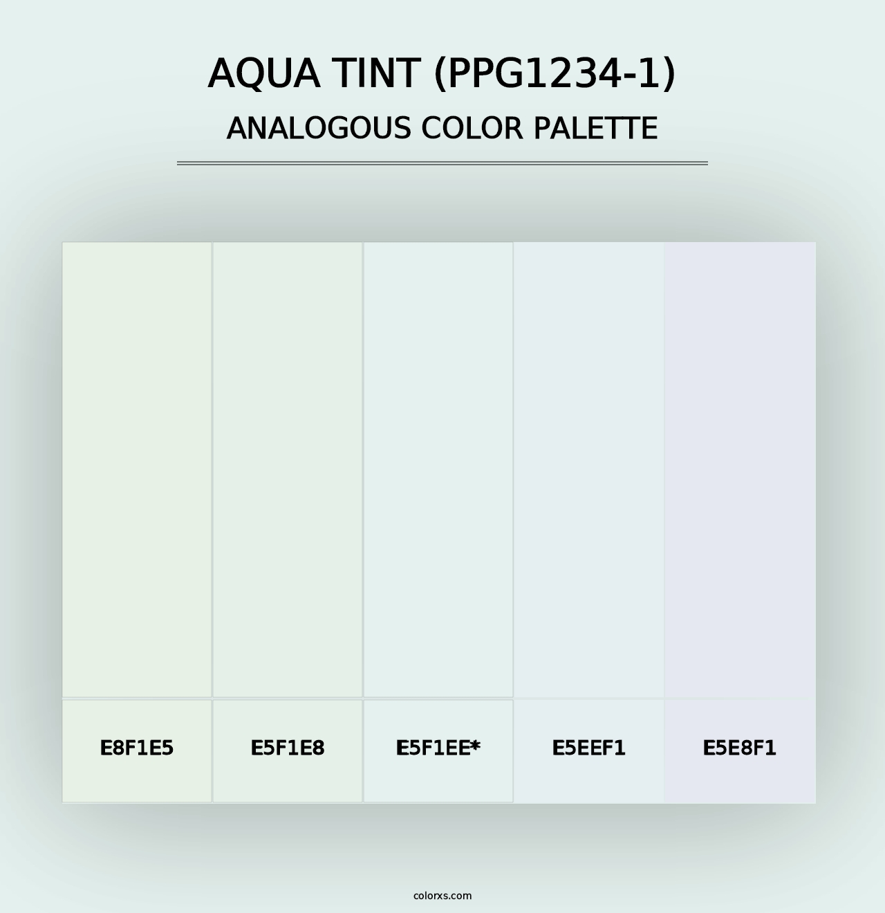 Aqua Tint (PPG1234-1) - Analogous Color Palette