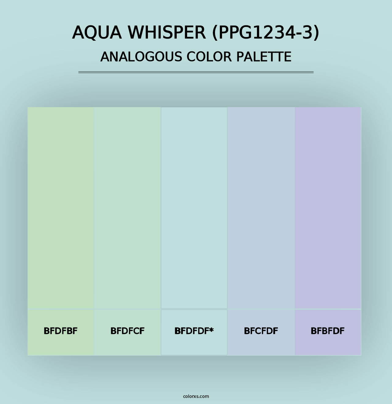 Aqua Whisper (PPG1234-3) - Analogous Color Palette