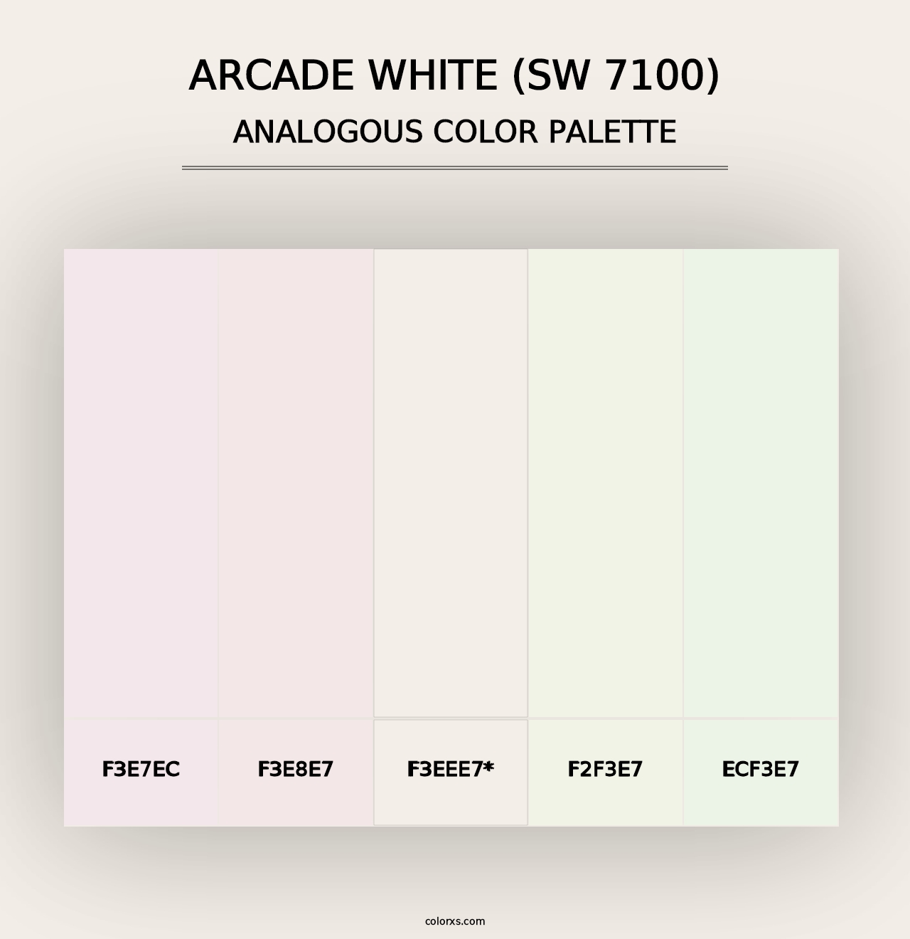 Arcade White (SW 7100) - Analogous Color Palette