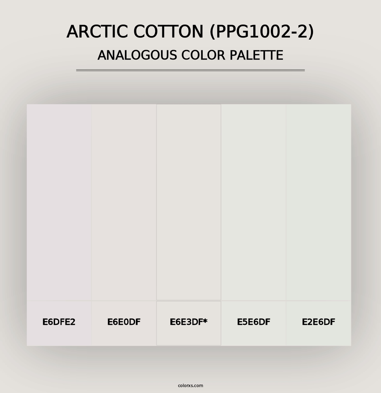 Arctic Cotton (PPG1002-2) - Analogous Color Palette