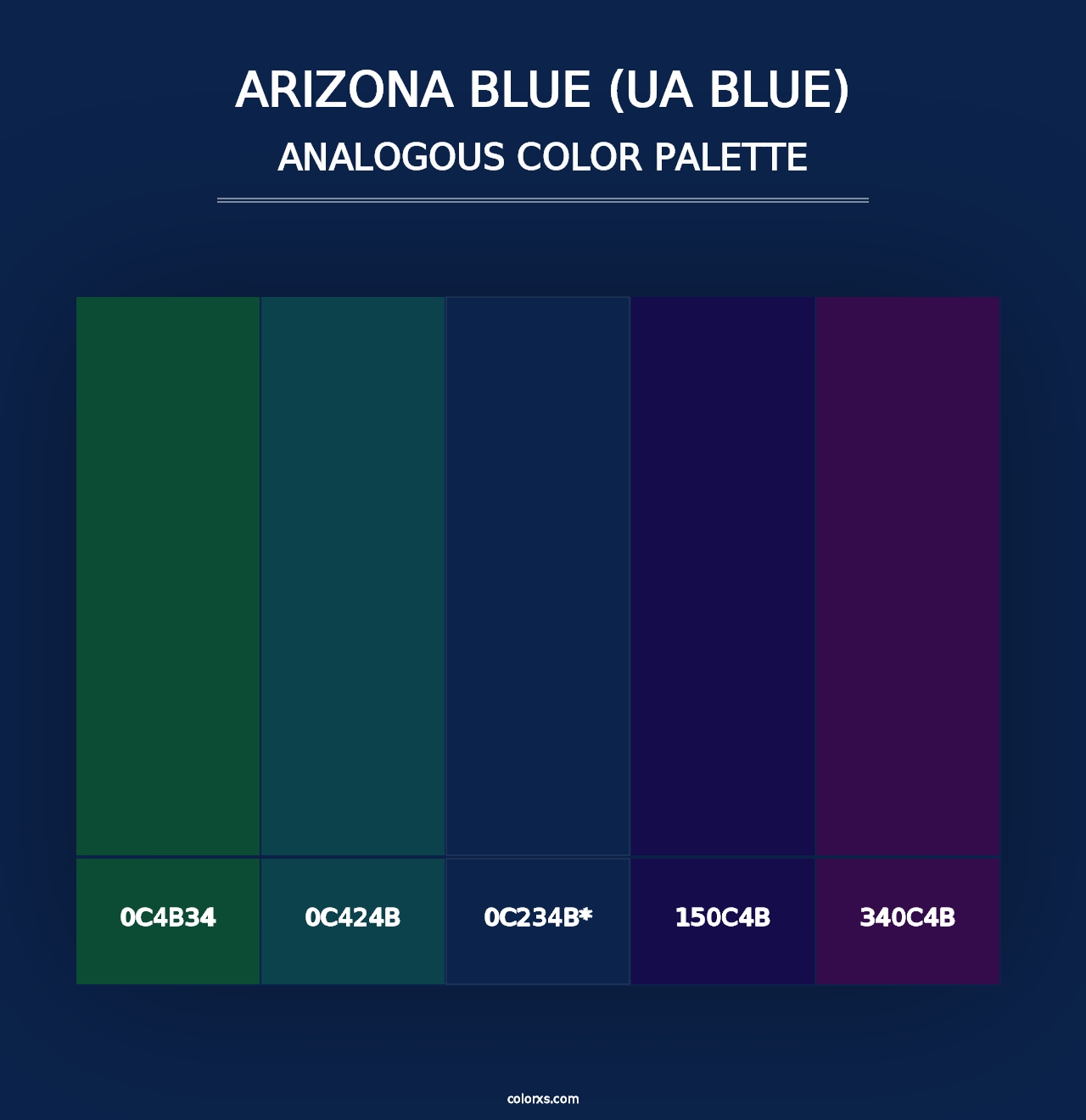 Arizona Blue (UA Blue) - Analogous Color Palette