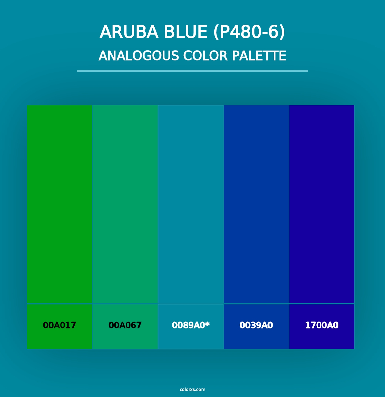 Aruba Blue (P480-6) - Analogous Color Palette