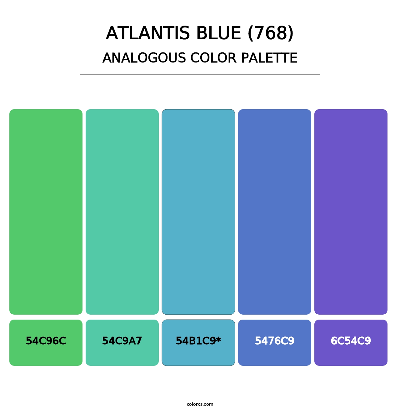 Atlantis Blue (768) - Analogous Color Palette