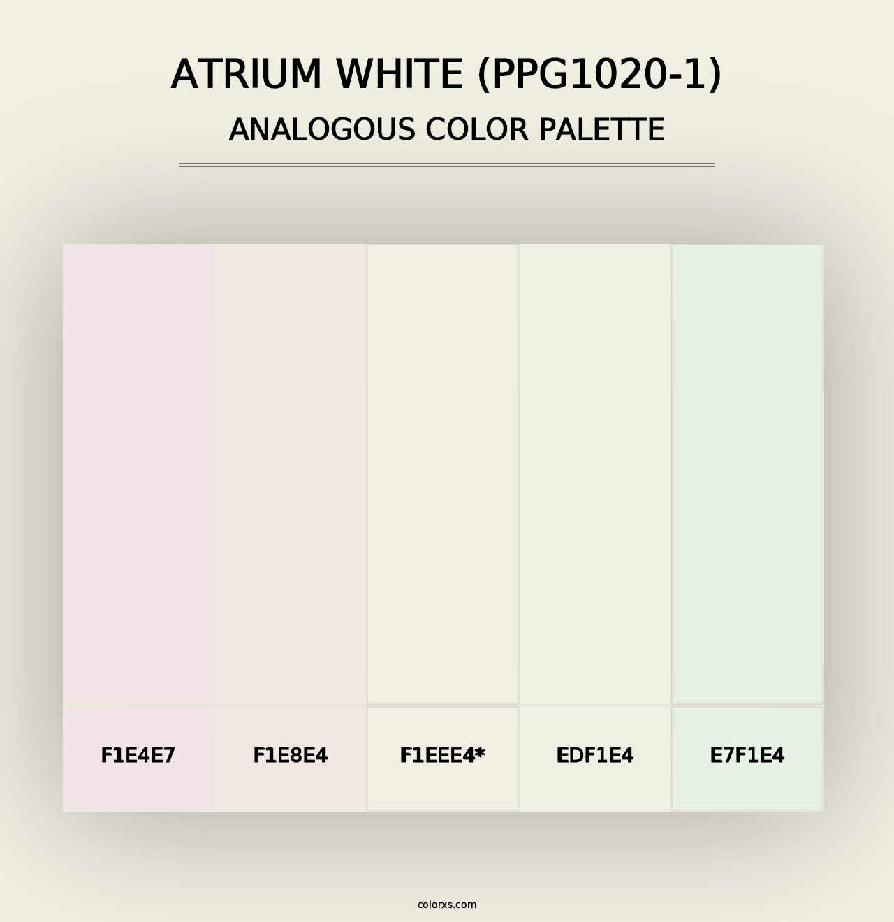 Atrium White (PPG1020-1) - Analogous Color Palette