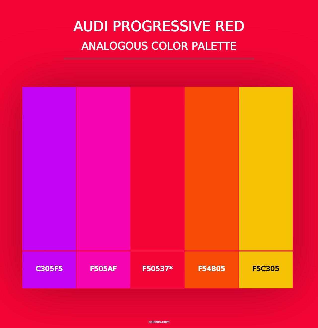 Audi Progressive Red - Analogous Color Palette