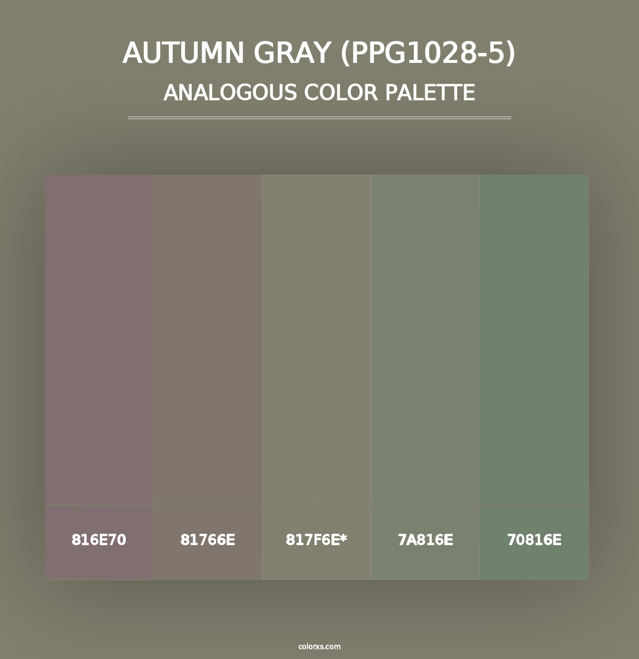 Autumn Gray (PPG1028-5) - Analogous Color Palette