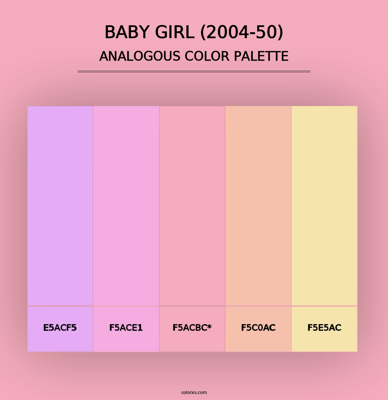 Baby Girl (2004-50) - Analogous Color Palette