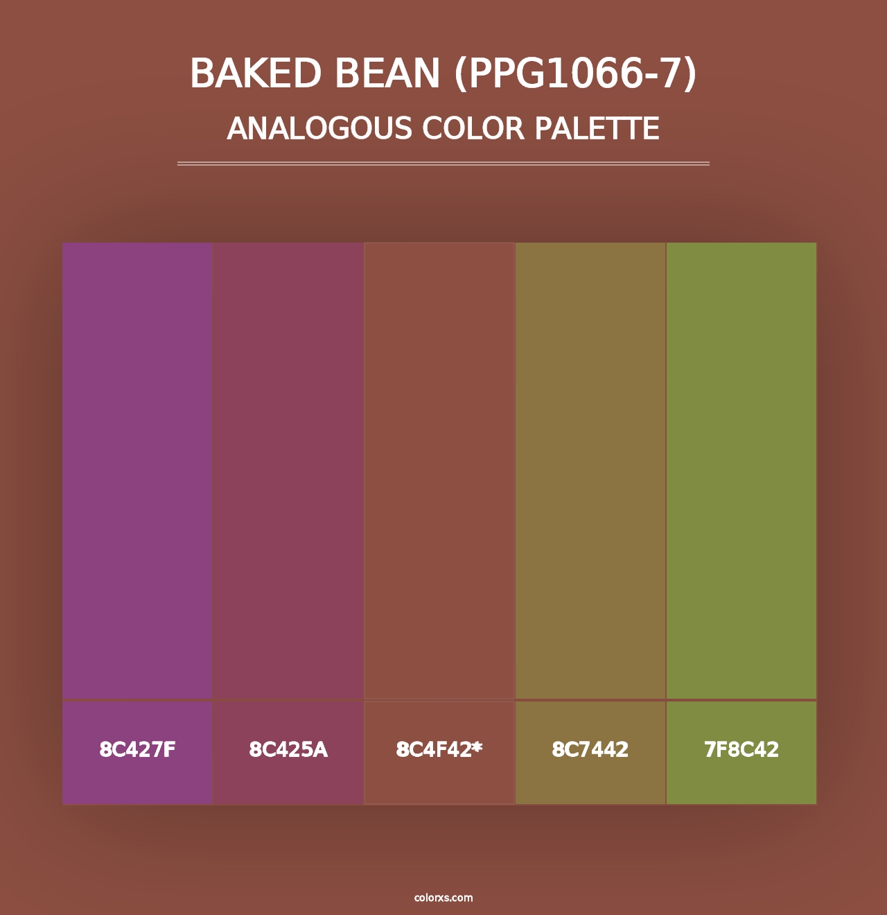 Baked Bean (PPG1066-7) - Analogous Color Palette